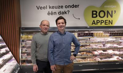 Geert en William Ally in een Bon'Ap-winkel