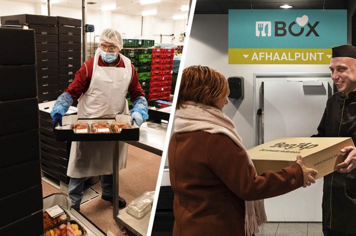 Schotels bereiden in productie en afhalen in de winkel